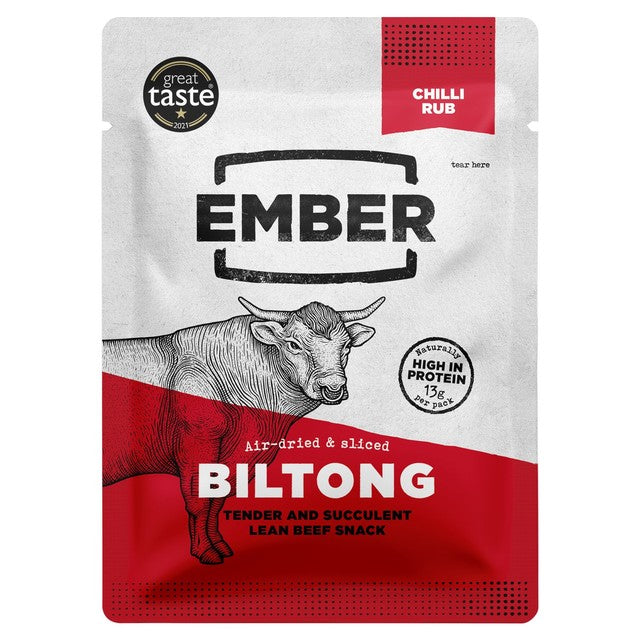 Ember chilli flavour beef biltong 25g - British product