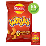 Wotsits Sweet & Spicy Flamin' Hot corn puff snacks 6x16g (British brand)
