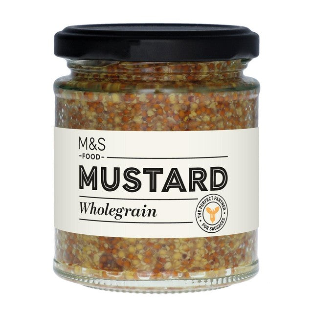 M&S wholegrain mustard 185g, imported from the UK