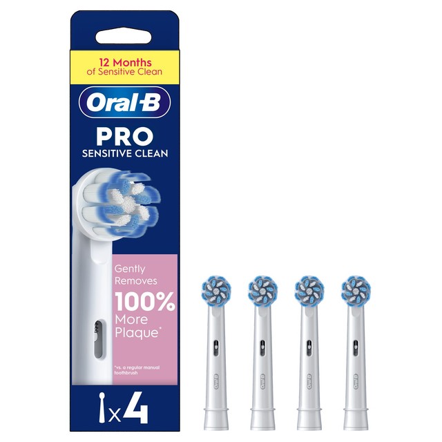 Oral-B Sensitive Clean toothbrush heads 4 pack, imported from the UK