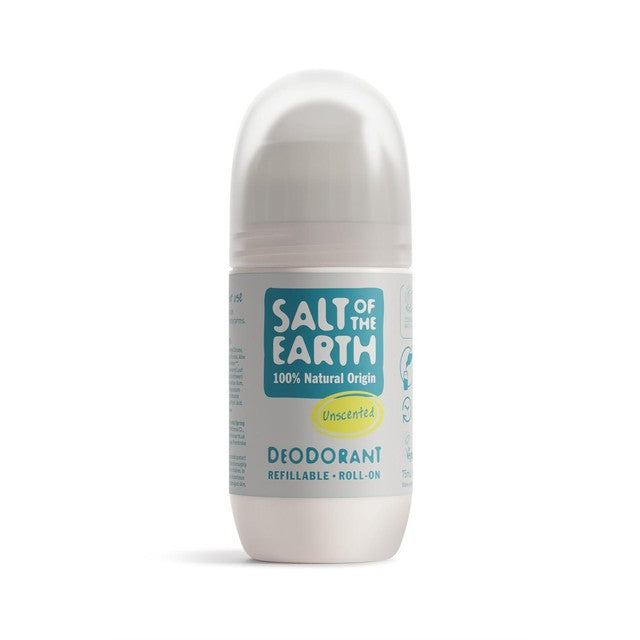 Salt of the Earth unscented natural deodorant roll-on 75ml (British brand)