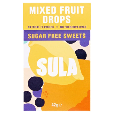 Sula Fruit Mix Orange, Lemon & Blackcurrant Sugar Free Sweets 42g