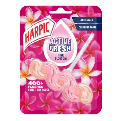 Harpic Active Fresh Pink Blossom Toilet Rim Block