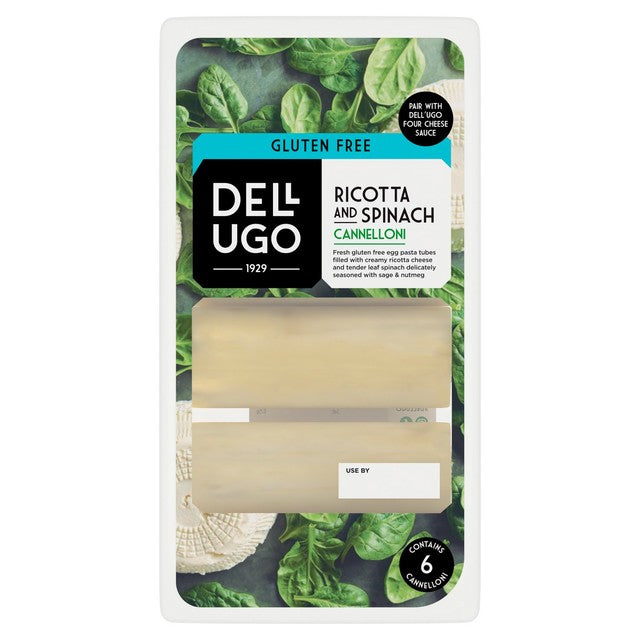 Dell' Ugo gluten free spinach and ricotta cannelloni 300g - British product