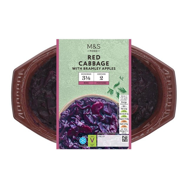 M&S braised red cabbage with Bramley apple 300g, imported from the UK