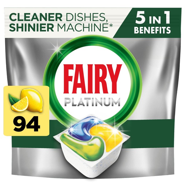 Fairy Platinum Lemon Dishwasher Tablets 94 Tablets - British product
