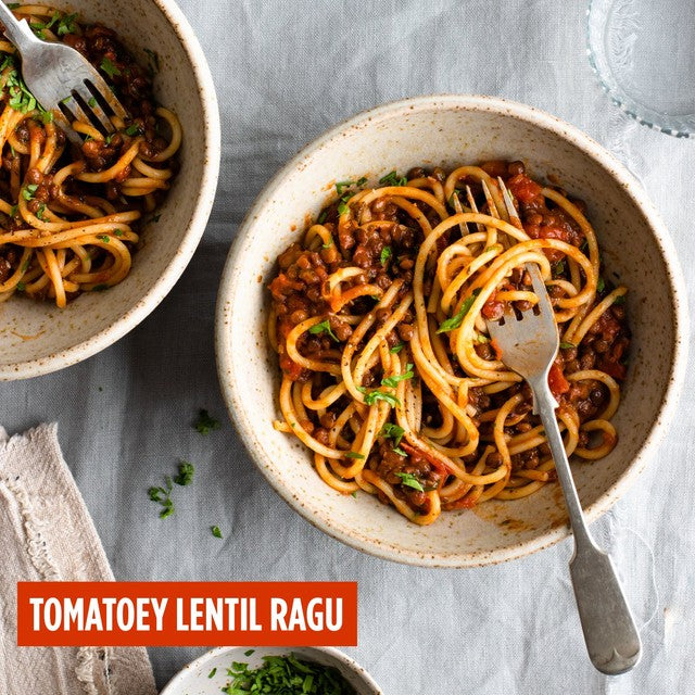 Merchant Gourmet Tomatoey Lentils 250g, imported from the UK