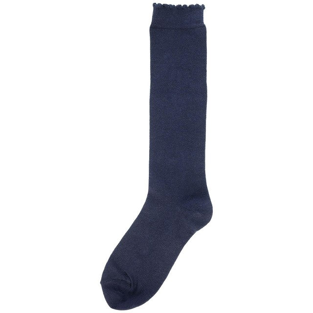 M&S girls cotton knee high socks navy shoe size 4-7, imported from the UK