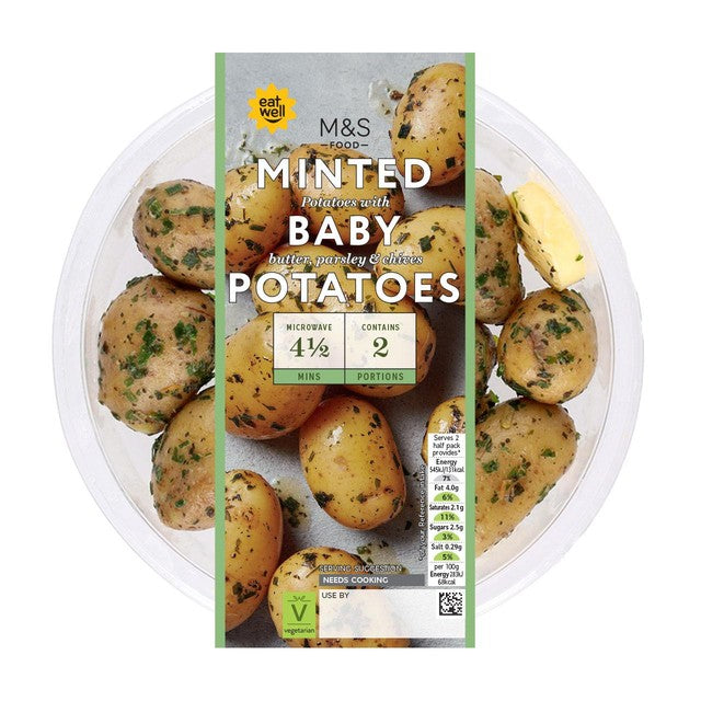 M&S herby minted baby potatoes 385g, imported from the UK