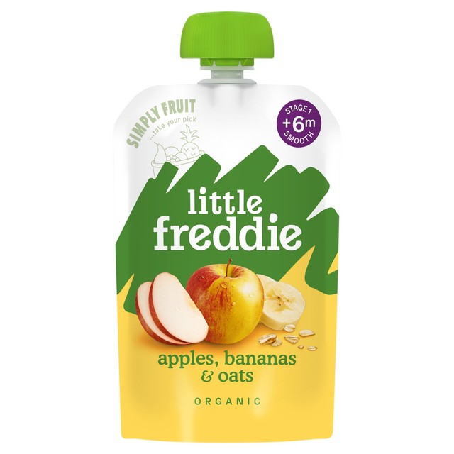 Little Freddie apples bananas oats baby food pouch 100g, UK version