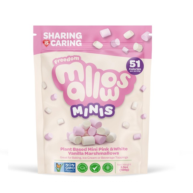 Freedom Mallows Mini Pink & White Vanilla Marshmallow Bites 100g - British product