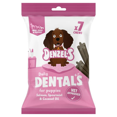 Denzel's Daily Dentals for Small Dogs Salmon, Spearmint & Coconut Oil Dental Chews 91g