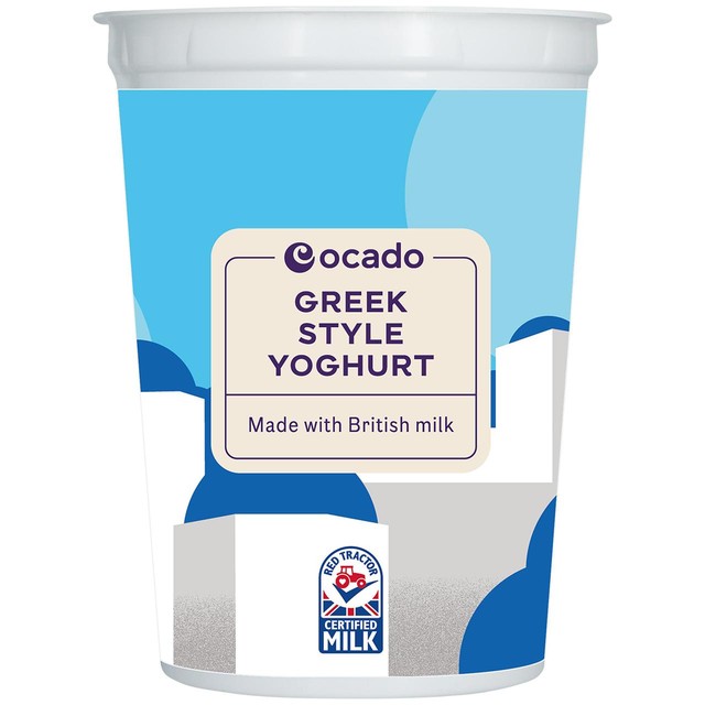 Ocado Greek Style Natural Yoghurt 500g, imported from the UK