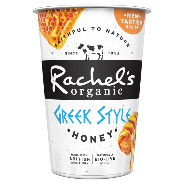 Rachel's Organic Greek Style Honey Yogurt 450g, imported from the UK