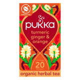 Pukka Turmeric Ginger Orange tea bags x20, imported from the UK