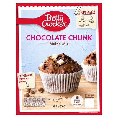 Betty Crocker Chocolate Chunk Muffin Mix with White Chocolate British Muffin Mix 335g