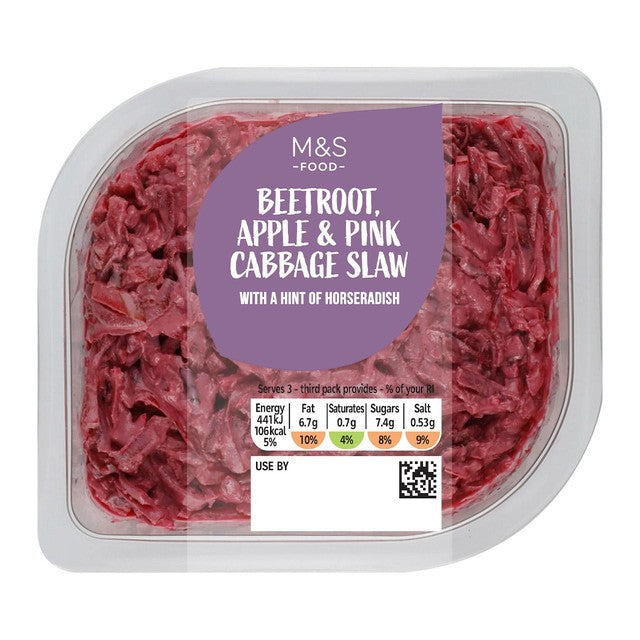 M&S beetroot, apple and pink cabbage slaw 300g, imported from the UK