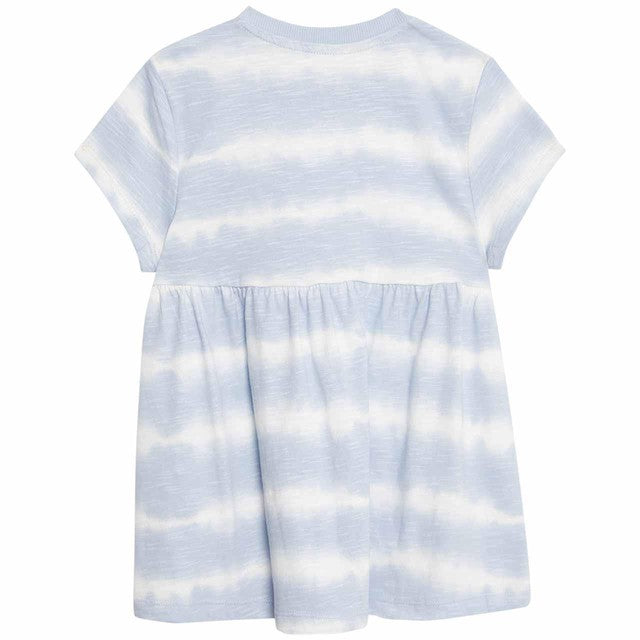 M&S girls cotton tie dye dress blue 3-6 months, imported from the UK