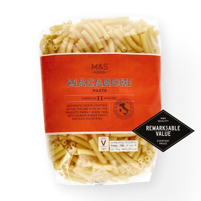 M&S macaroni pasta 500g, imported from the UK