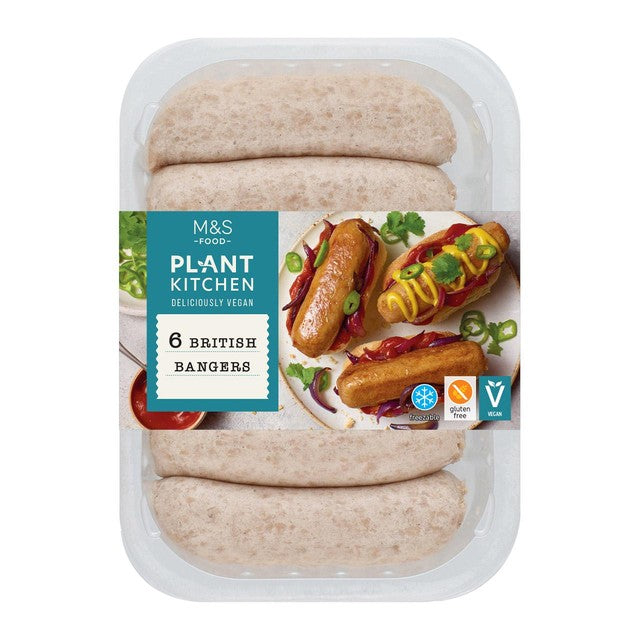 M&S vegan British bangers sausages 360g, imported from the UK