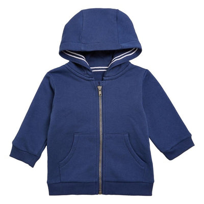 M&S Unisex Cotton Zip Hoodie Dark Blue Baby Hoodie 6-9 Months