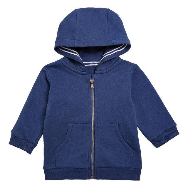 M&S cotton zip hoodie dark blue 6-9 months, imported from the UK