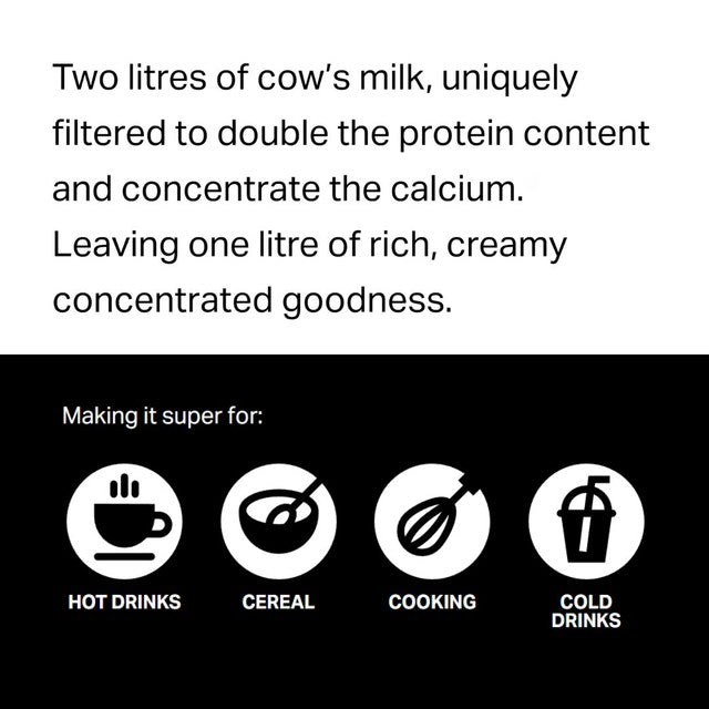 St Helens Farm SuperNutrio high protein whole cow's milk 1L (British brand)