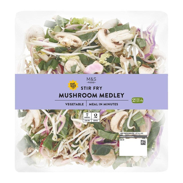 M&S mushroom stir fry mix 400g, imported from the UK
