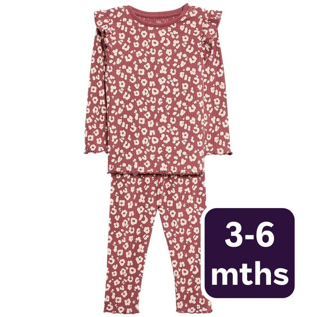 M&S leopard jersey outfit pink 3-6 months, imported from the UK