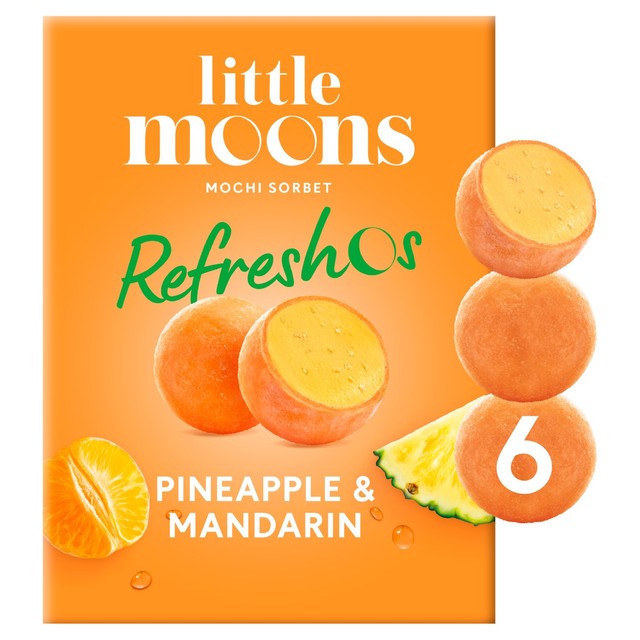 Little Moons pineapple and mandarin mochi sorbet bites 6x32g, UK version