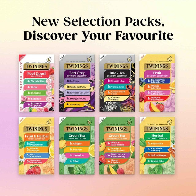 Twinings fruit tea selection box of 20 herbal infusion teabags (British brand)