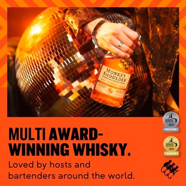 Monkey Shoulder Smooth & Rich Whisky 70cl, imported from the UK