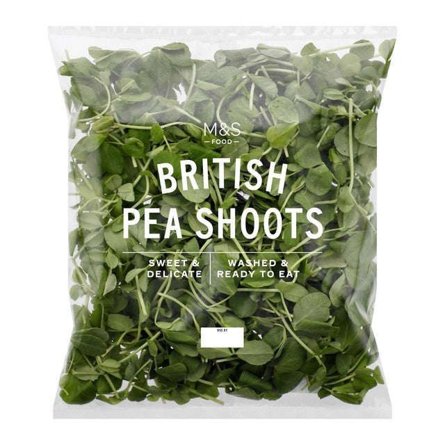 M&S Pea Shoots fresh salad greens 80g bag, imported from the UK