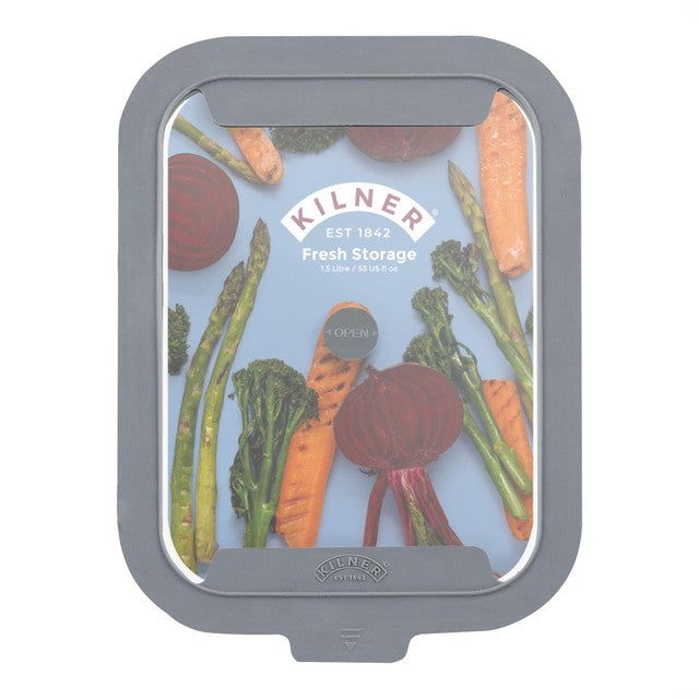 Kilner Fresh Storage Rectangle 1.5 Litre glass storage container, UK version