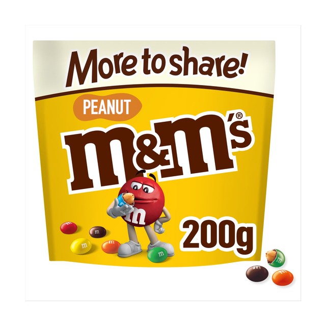 M&M's crunchy peanut & milk chocolate pouch 200g, imported from the UK