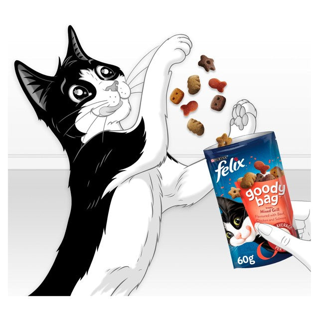 Felix cat treats mixed grill beef chicken salmon 60g - British product