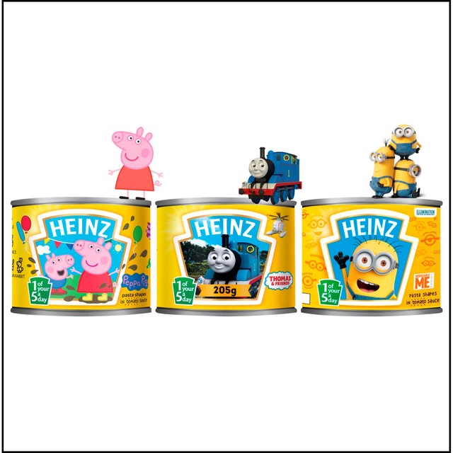 Heinz Minions shapes in tomato sauce pasta 205g, UK version