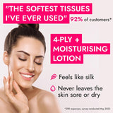 Tishoo Hyaluronic Acid-infused 4-Ply Ultra Soft Tissues Belgravia Designs 4-pack (British brand)