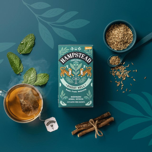 Hampstead Tea Digest Well herbal tea bags 20's, UK version