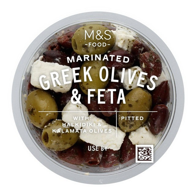 M&S Halkidiki Kalamata Olives & Feta 180g pot, imported from the UK