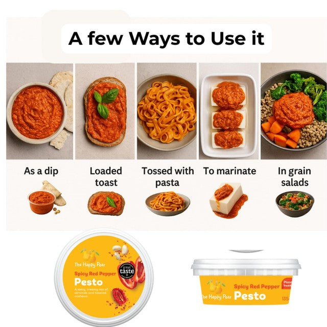 The Happy Pear spicy red pepper pesto 135g (British brand)