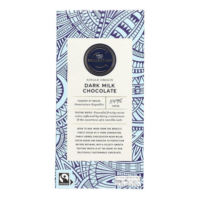 M&S Collection 54% Dominican Republic Dark Milk Chocolate Bar 100g
