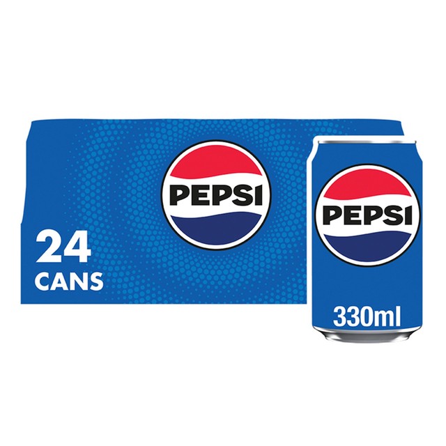 Pepsi Regular cola soft drink 24 x 330ml, imported from the UK