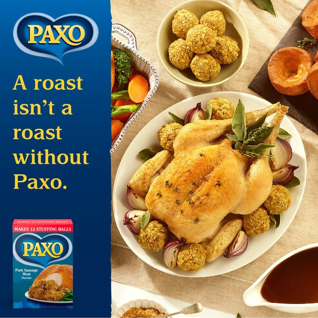 Paxo Pork Sausage Meat Flavour Stuffing Mix 190g, imported from the UK