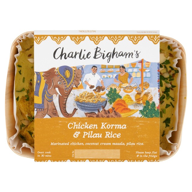 Charlie Bigham's Chicken Korma & Pilau Rice ready meal 810g - British product