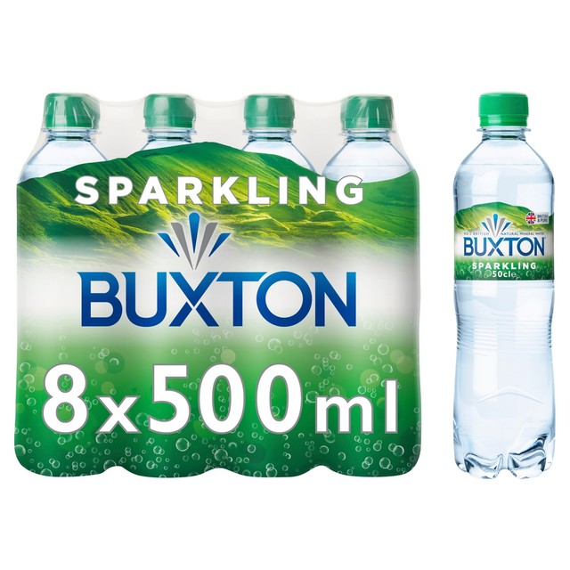 Buxton sparkling mineral water 8 bottles of 500ml - British product