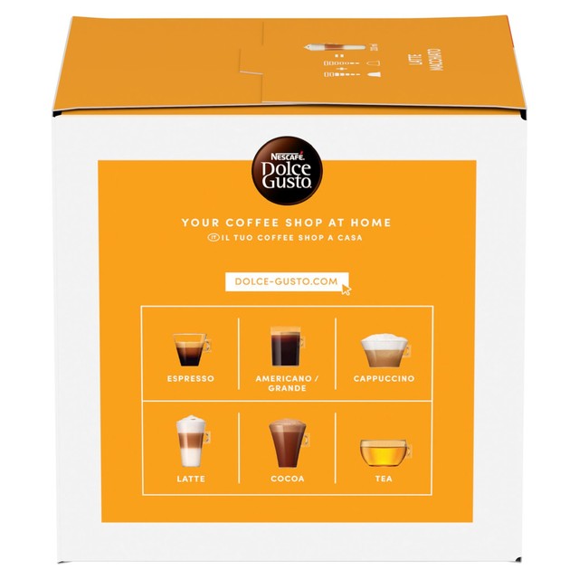 Dolce Gusto Latte Macchiato coffee pods, imported from the UK