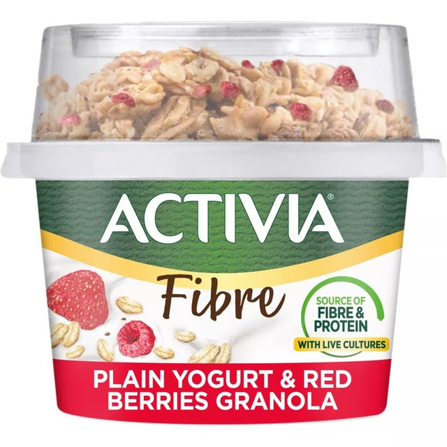 Activia yogurt and red berries muesli breakfast pot 165g - British product