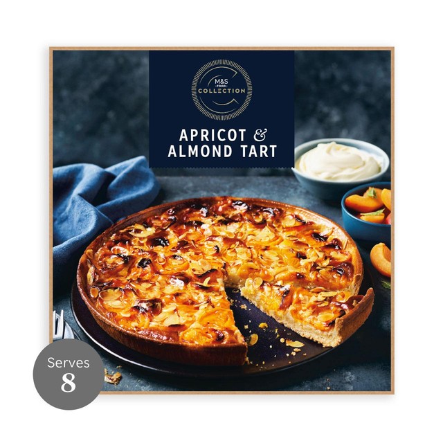 M&S Apricot & Almond Tart 930g, imported from the UK