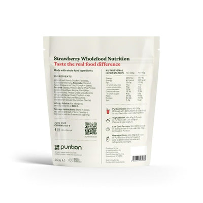 Purition Jordbær Vegan Wholefood Ernæringspulver 250g